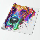 Papier Cadeau Splash Art Great Dane Puppy Lover Toxits (Déroulé)