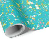 Papier Cadeau Splash de peinture Abstraite (Coin rond)