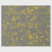 Papier Cadeau Splashes de peinture gris et jaune (Plat)