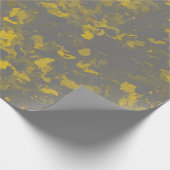 Papier Cadeau Splashes de peinture gris et jaune (Coin)