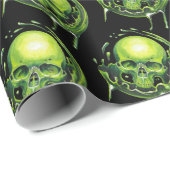 Papier Cadeau splasme toxique du crâne (Coin rond)