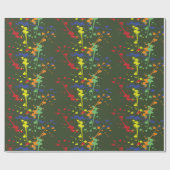 Papier Cadeau Splatz de la fête de Paintball Vert de l'Armée (Plat)