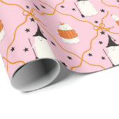 Papier Cadeau Spooky Cute Happy Halloween (Coin rond)