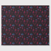 Papier Cadeau Spooky Pumpkin Ghost Pattern Wrapping Paper (Plat)