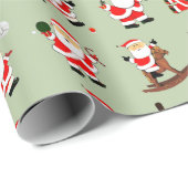 Papier Cadeau Sport Fitness Noël (Coin rond)