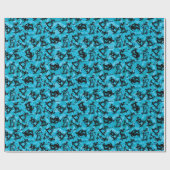 Papier Cadeau Sportif Skateboarder Blue Black Skater Boy Cool (Plat)