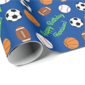 Papier Cadeau Sports Anniversaire Fête Enfants mignonne (Coin rond)