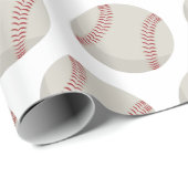 Papier Cadeau Sports de baseball (Coin rond)