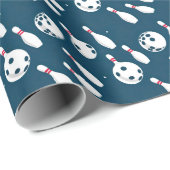 Papier Cadeau Sports de Bowling Motif sans faille (Coin rond)