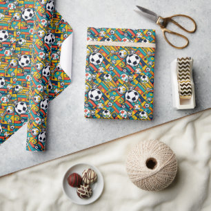 Papier Cadeau Sports de soccer Motifs sans faille