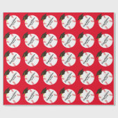 Papier Cadeau Sports du Baseball Graduation Party (Plat)