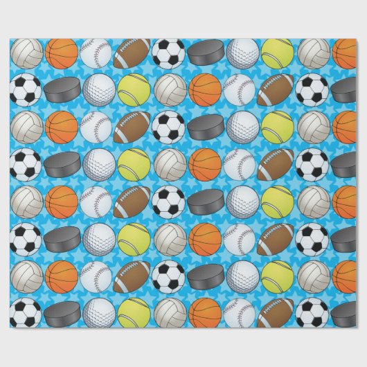 Papier Cadeau Sports personnalisables (Plat)