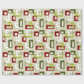 Papier Cadeau Spoutnik vert et rouge de style moderne de la (Plat)