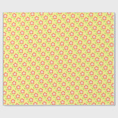 Papier Cadeau Spring Bubble Flowers Yellow Pattern (Plat)