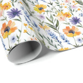 Papier Cadeau Spring Floral Wedding (Coin rond)