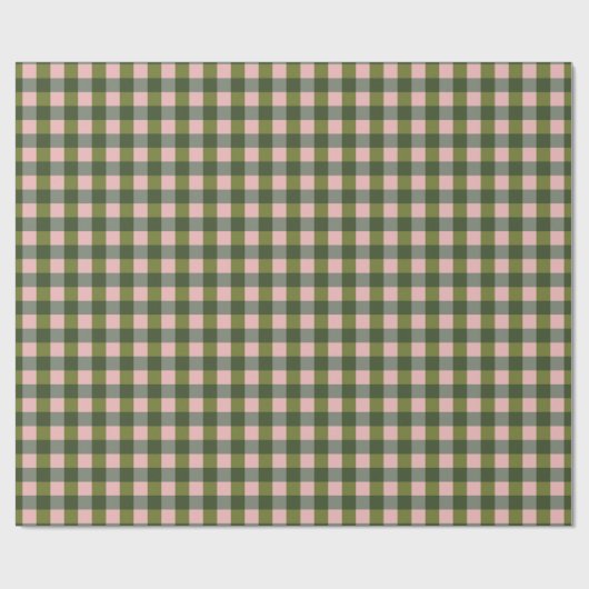 Papier Cadeau Spring Pink And Green Gingham (Plat)