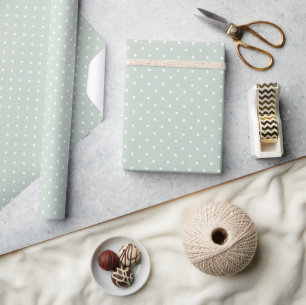 Papier Cadeau Spring Polka Dots Classic Sage Muted