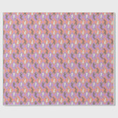 Papier Cadeau Spring Rabbit Pink and Purple Pastel Argyle  (Plat)