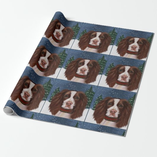 PAPIER CADEAU SPRINGER SPANIEL ANGLAIS (Déroulé)