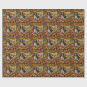 Papier Cadeau Springer Spaniel Chien Automne Harvest Thankgiving (Plat)