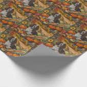 Papier Cadeau Springer Spaniel Chien Automne Harvest Thankgiving (Coin)