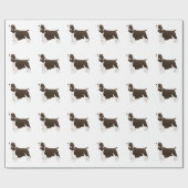 Papier Cadeau Springer Spaniel Chien de base race Silhouette Bro (Plat)