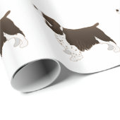 Papier Cadeau Springer Spaniel Chien de base race Silhouette Bro (Coin rond)
