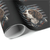 Papier Cadeau Springer Spaniel Chien Drapeau Américain (Coin rond)