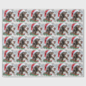Papier Cadeau Springer Spaniel Chien Fête de Noël (Plat)