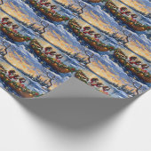 Papier Cadeau Springer Spaniel Christmas Boat Holiday (Coin)