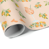 Papier Cadeau Spritz Anniversaire d'Été (Coin rond)