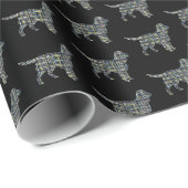 Papier Cadeau Sprocker Spaniel Chien Jaune & Noir Grille (Coin rond)
