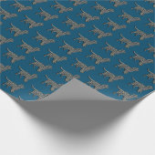 Papier Cadeau Sprocker Spaniel Dog Y&B Grille Ligne bleue Papier (Coin)