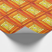 Papier Cadeau square art Deco yellow retro pattern (Coin)