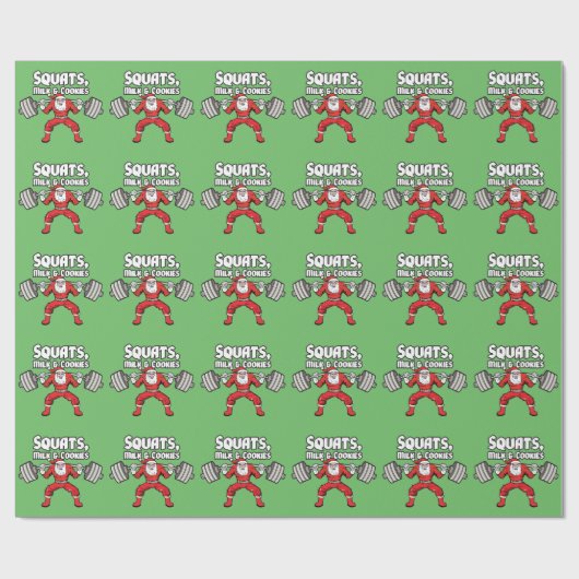 Papier Cadeau Squats, Lait et Cookies - Père Noël (Plat)