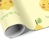 Papier Cadeau Squeeze the Day Punny Lemon Motif (Coin rond)