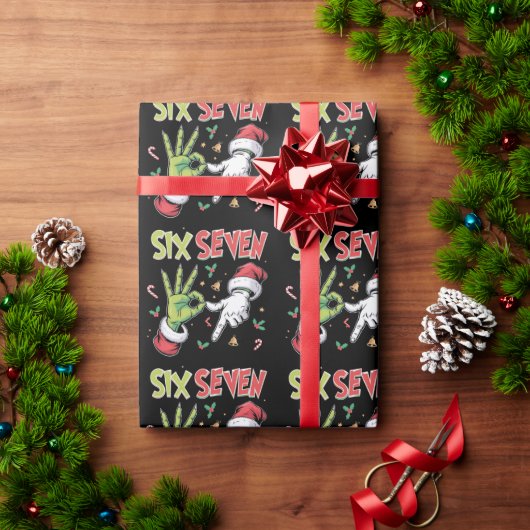 Papier Cadeau Squelette 6 7 Noël Six Sept Mème Xmas (Cadeau de vacances)