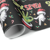 Papier Cadeau Squelette 6 7 Noël Six Sept Mème Xmas (Coin rond)