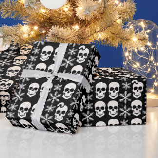 Papier Cadeau Squelette Abstrait Snowflake Design Enveloppement