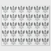 Papier Cadeau Squelette ange Noël gothique (Plat)