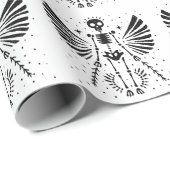 Papier Cadeau Squelette ange Noël gothique (Coin rond)