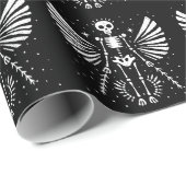Papier Cadeau Squelette ange Noël gothique (Coin rond)