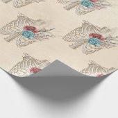 Papier Cadeau Squelette avec Rose (Coin)