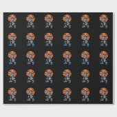 Papier Cadeau Squelette de baseball Halloween Baseball Halloween (Plat)