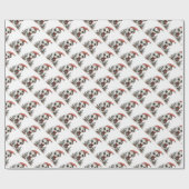 Papier Cadeau Squelette de Noël mignon avec arbres de Noël (Plat)