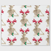 Papier Cadeau squelette de rennes de noël (Plat)