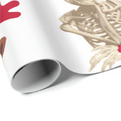 Papier Cadeau squelette de rennes de noël (Coin rond)