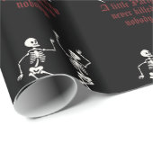 Papier Cadeau Squelette d'Halloween contemporain (Coin rond)
