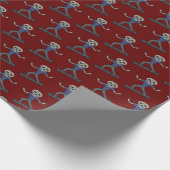 Papier Cadeau Squelette en planches vertes (Coin)