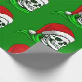 Papier Cadeau squelette gothique de Noël père Noël (Coin)